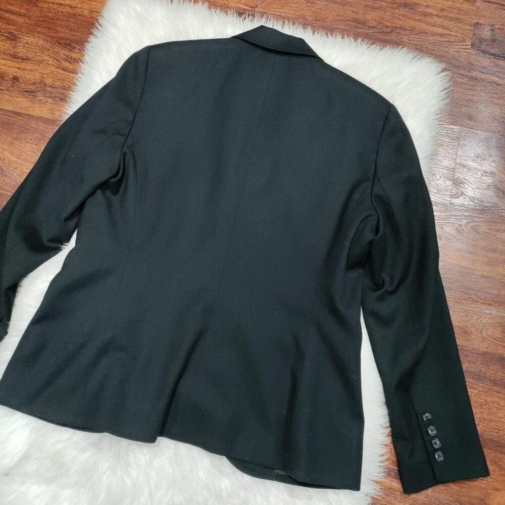 Harvé Benard Womens Black Wool Blazer Size 14 Single Button Classic Fit Made In - Picture 11 of 15